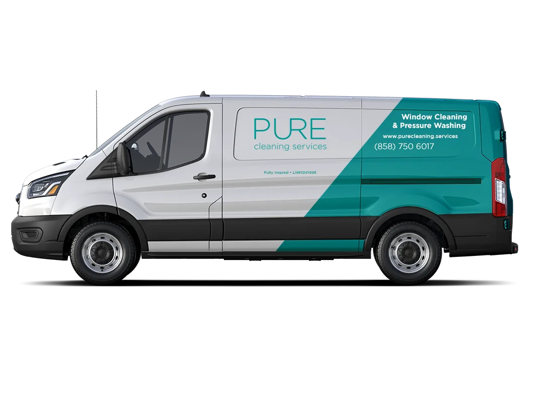 Pure Cleaning Services branded van illustration
